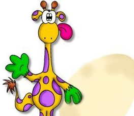 purple giraffe cartoon
